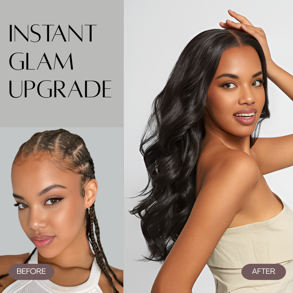 24" Curtain Bangs Loose Wave Wig