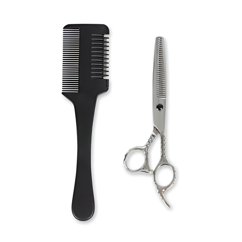 Hair Thinning Scissors and Razor Comb Set