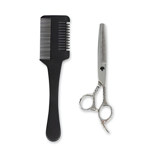 Hair Thinning Scissors and Razor Comb Set