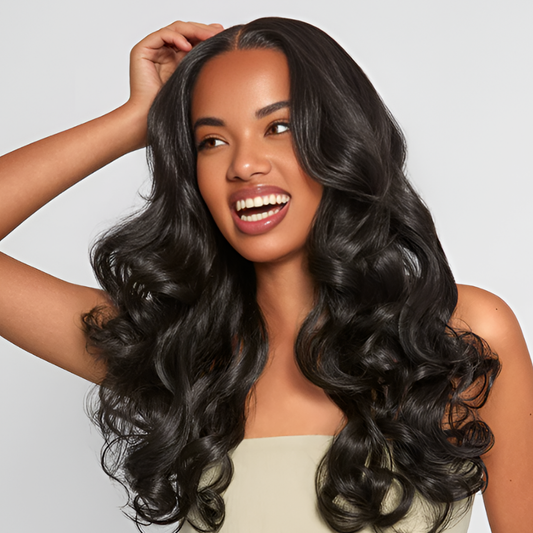 24" Curtain Bangs Loose Wave Wig
