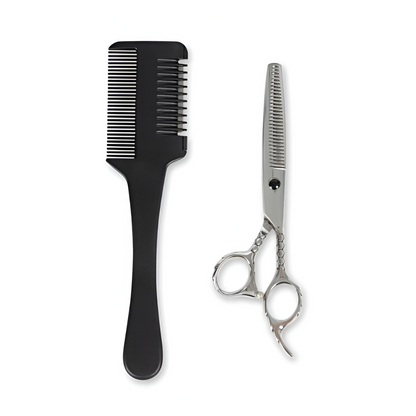 Hair Thinning Scissors and Razor Comb Set